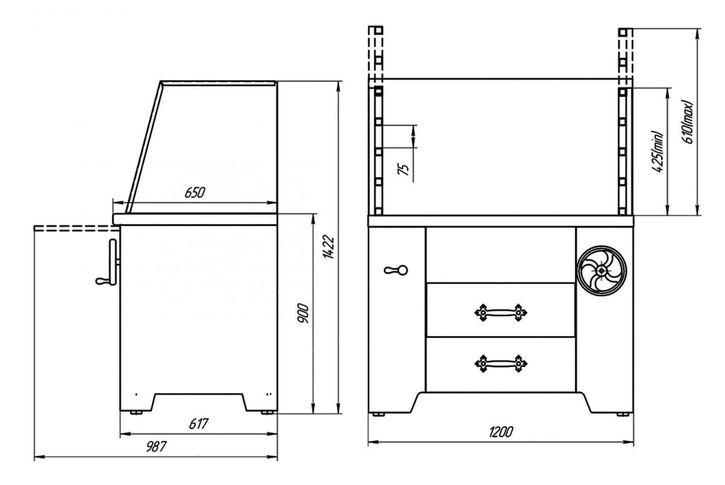 Мангал на древесном угле Grill Master УММ/2 (Robata L1200) 11314