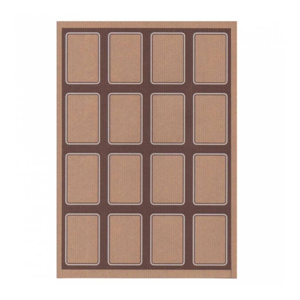 Этикетка бумажная крафт, 4,5х6,5 см, 16 наклеек на листе А4, 100 л Garcia De Pou | 209.63