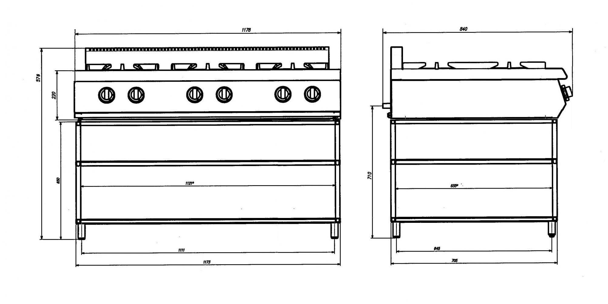 Плита газовая Grill Master Ф6ПГ/800 50005