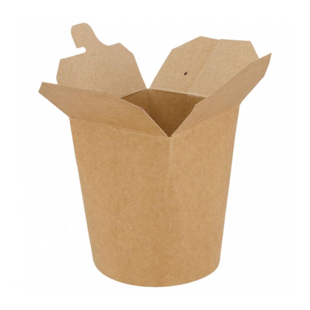 Коробка для лапши 480 мл, натуральный цвет, d 8см, h 9см, СВЧ, 50шт, картон Garcia De Pou | 223.05