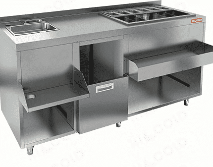 Коктейльная барная станция закрытая Hicold НБМКС-16/6БПК (без ящиков и вертушки)