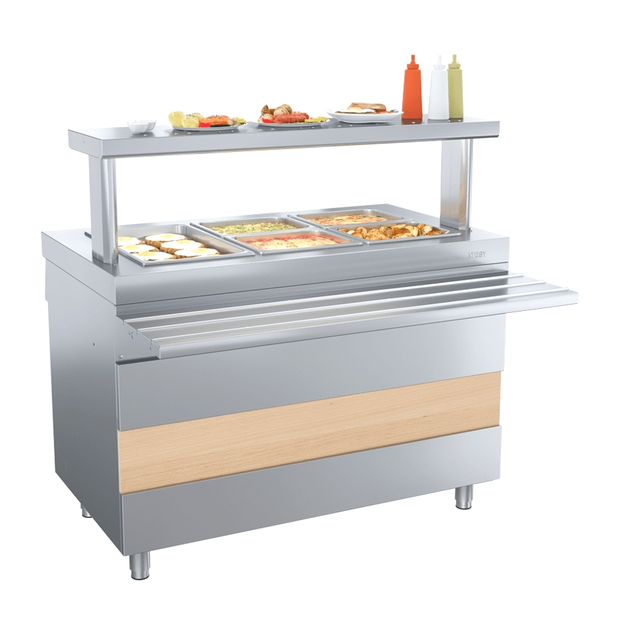 Прилавок-мармит для вторых блюд Atesy Ривьера М2-1120-02-ПО без полок