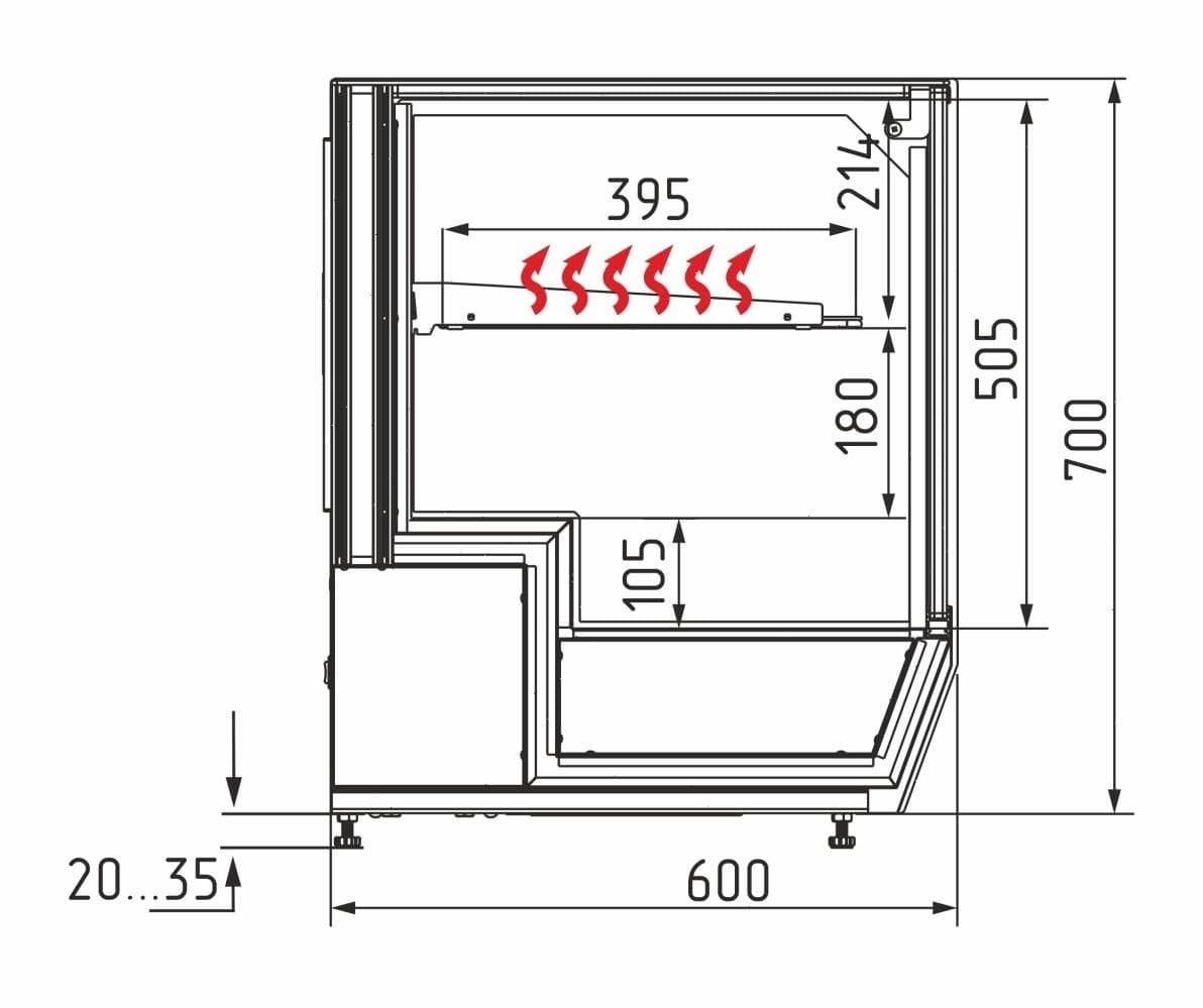 Тепловая витрина Carboma AMRA AC59 SH 0,9-1