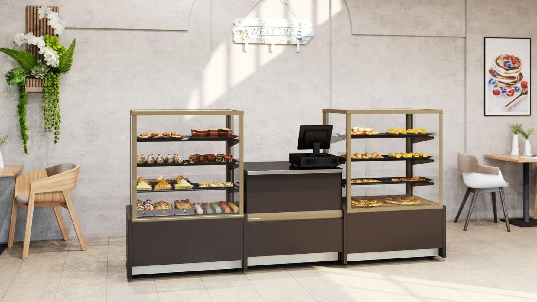 Витрина хлебная Carboma KC70 N 1,3-1 Cube Техно 9006-9005