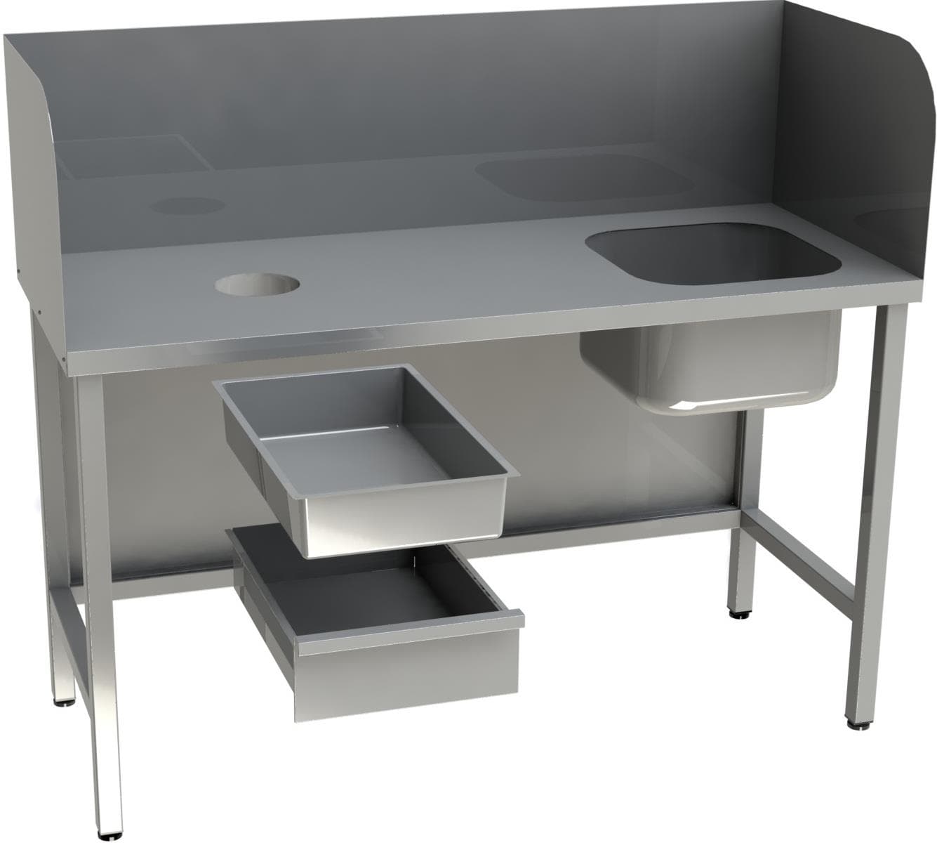 Стол для чистки рыбы Restoinox СПЧВЦ-12/6-БОП