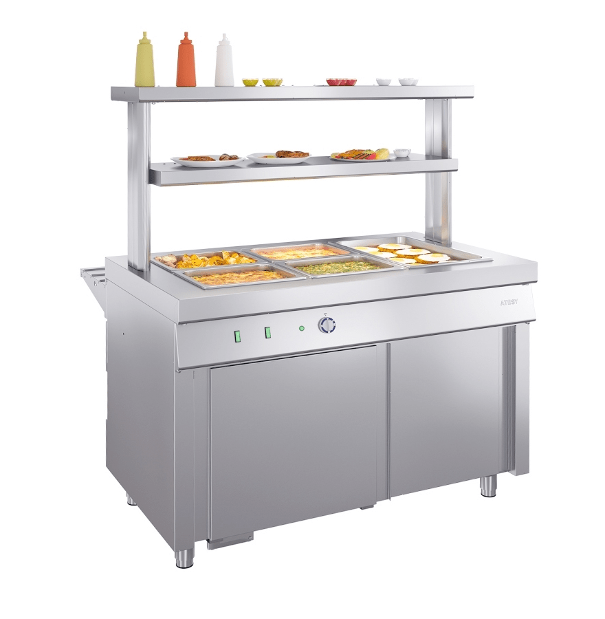 Прилавок-мармит для вторых блюд Atesy Ривьера М2-1120-02-СО без полок