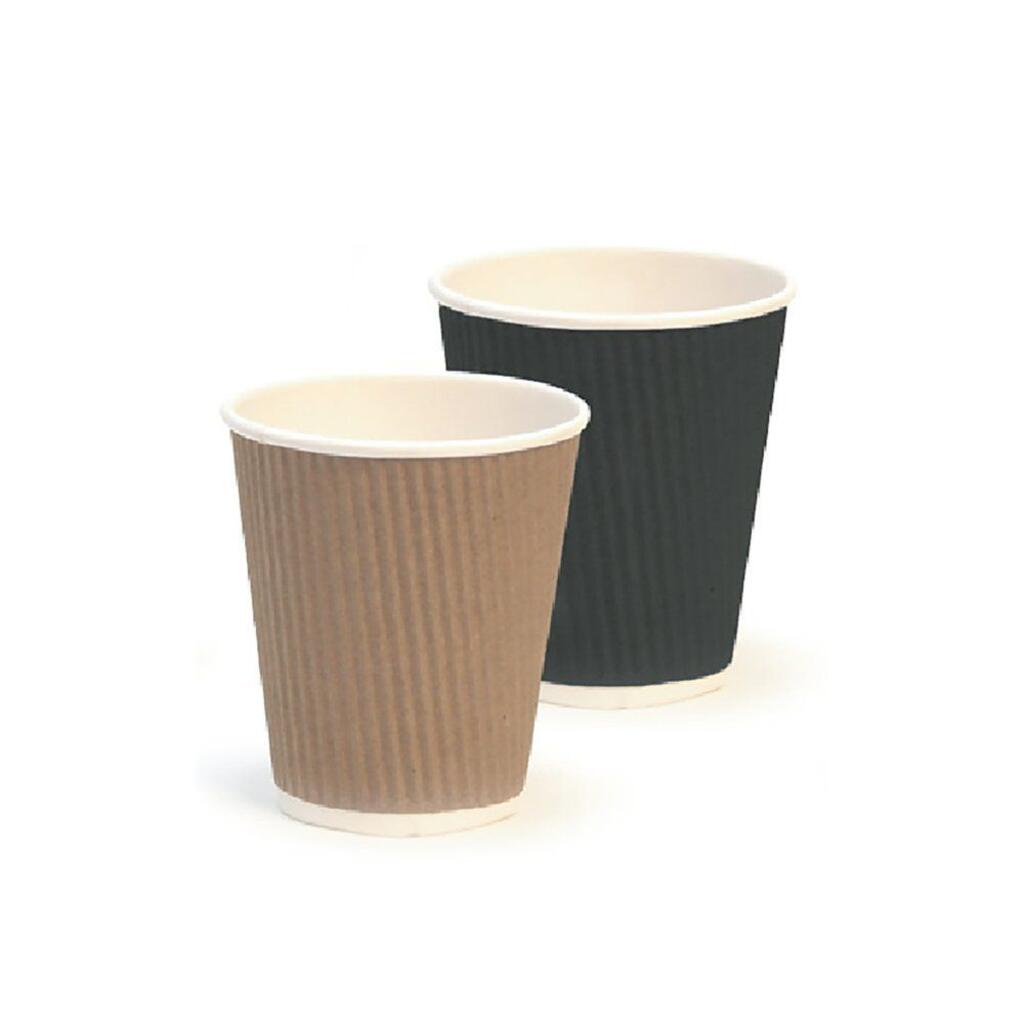 Стакан для горячих напитков 240 мл, гофр.картон, черный, 25 шт Garcia De Pou | 178.38