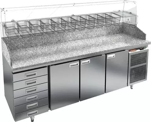 Стол холодильный (для пиццы) Hicold PZ4_111/GN 6R (без витрины)