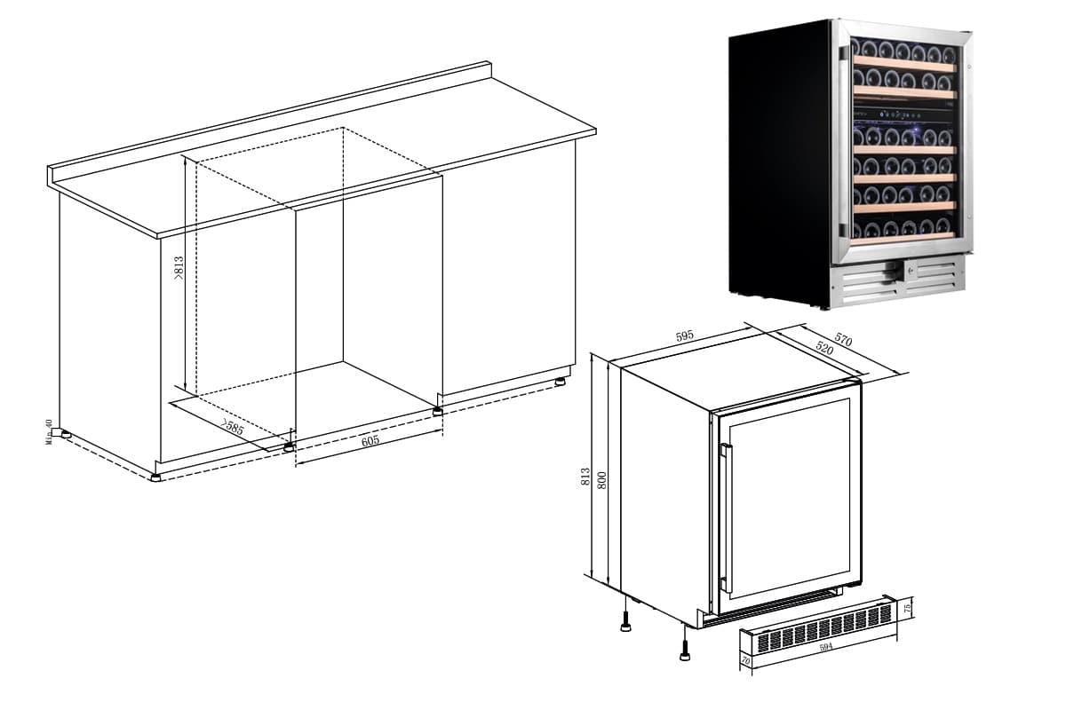 Шкаф винный Temptech WPQ60DCS