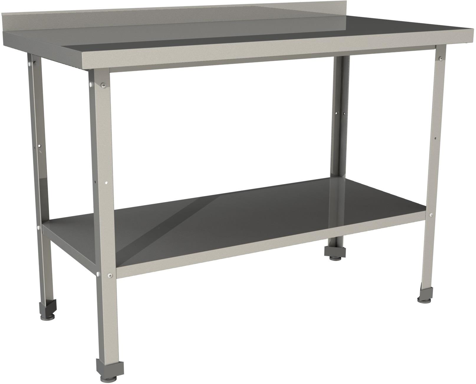 Стол производственный с бортом со сплошной полкой Restoinox СП-6/7-БП-ЭН