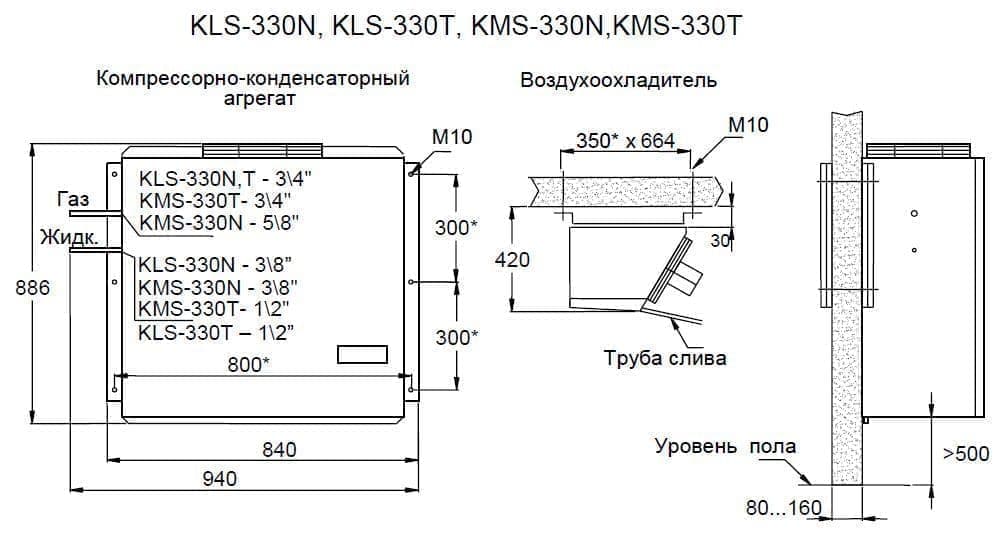 Сплит-система низкотемпературная Ариада KLS 330N..-18/-16°С