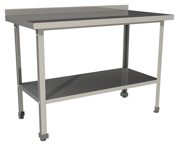 Стол производственный с бортом со сплошной полкой Restoinox СП-5/7-БП-ЭН