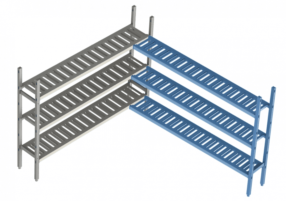 Стеллаж модульный Polair Load.Me Poly 18AL.3PP40.18C, доп. угловой