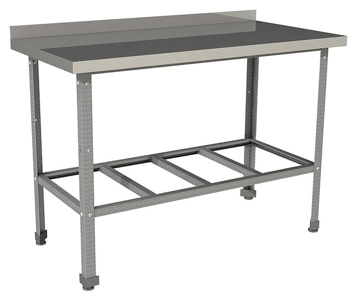 Стол производственный c бортом с полкой решеткой Restoinox СП-7/8-БР-ЭЦ