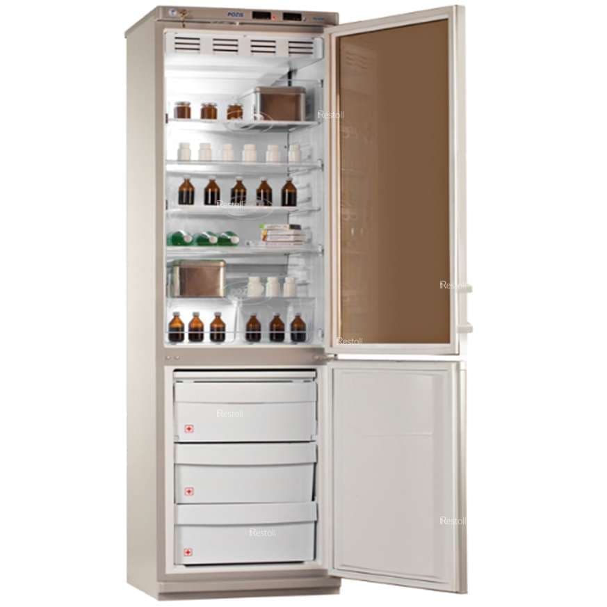 Шкаф комбинированный лабораторный Pozis ХЛ-340 (тонир. стекло, новый блок)