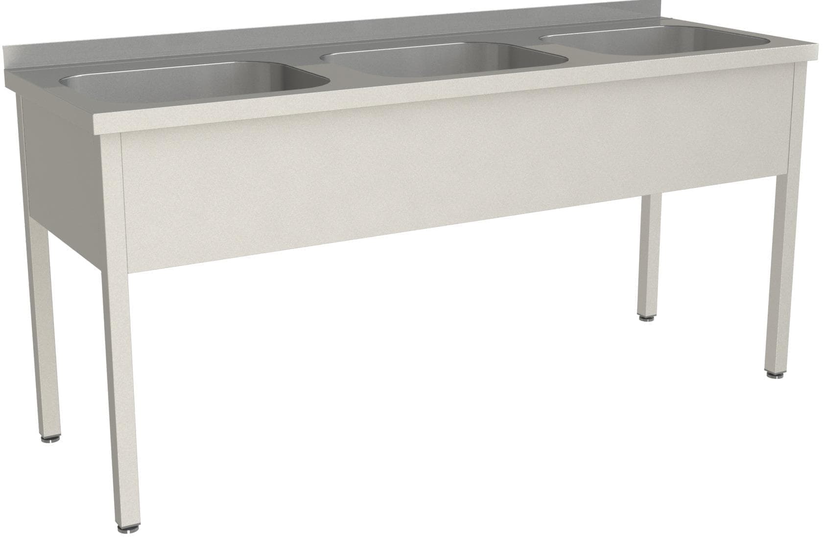 Ванна моечная трехсекционная цельнотянутая с бортом Restoinox ВМЦ-3/16/6-Б