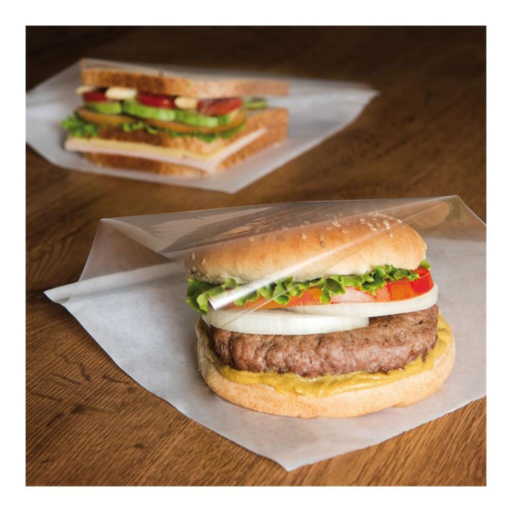 Конвертик для еды с окном 23х23 см, белый, 100шт, крафт-бумага + PELD, белый Garcia De Pou | 173.93