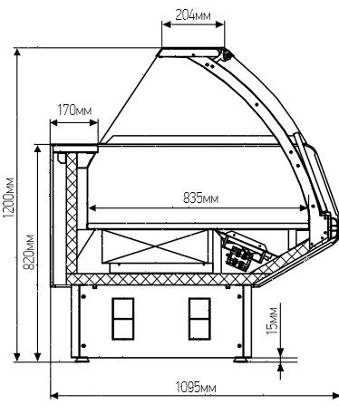 Морозильная витрина Марихолодмаш Парабель ВХН-1,875 (без агрегата)