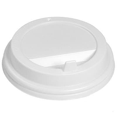Крышка для стакана одноразовая D90мм с закр. питейником 100 шт. белая | ОП-050720