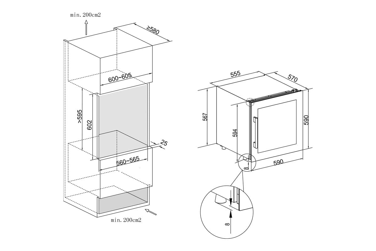Шкаф винный Temptech OZ60SB