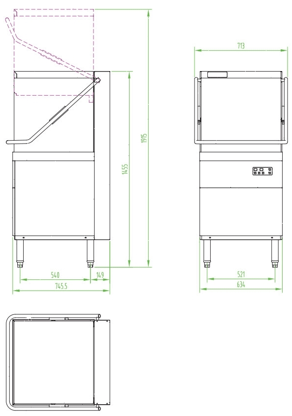 Купольная посудомоечная машина Kocateq LHCPX2(H2)