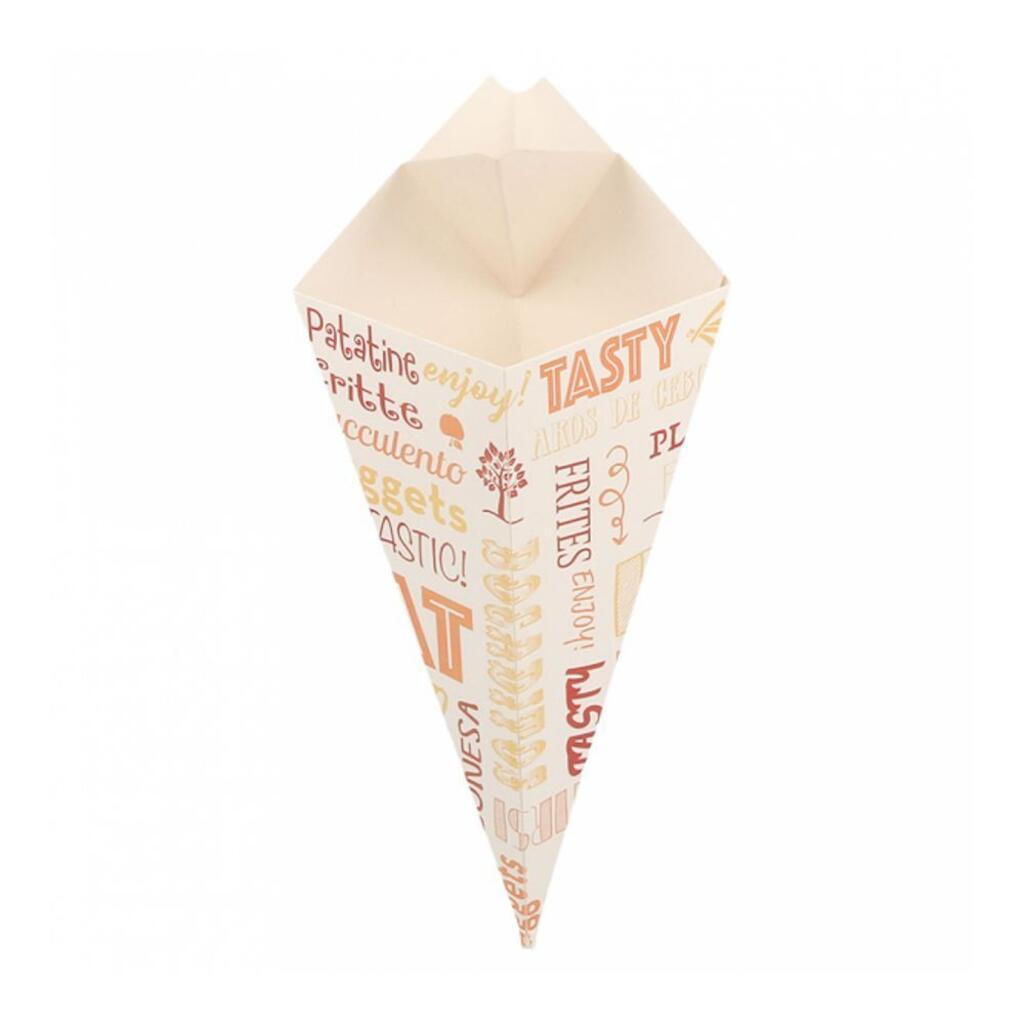 Кулек для фри/снеков с соусником Parole, 22х12,5 см, 200 шт/уп, картон Garcia De Pou | 222.94