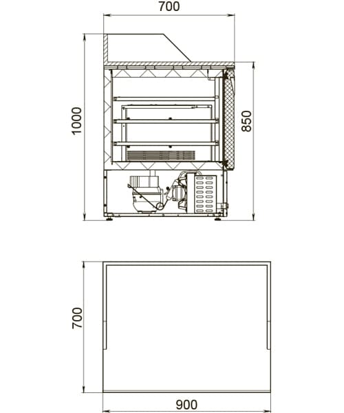 Стол холодильный (для пиццы) Polair TMi2GNpizza‑G