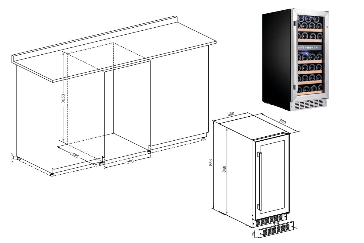 Шкаф винный Temptech WPQ38DCS