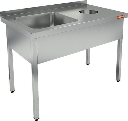 Ванна моечная с отверстием для сбора отходов Hicold НДСО1М-15/6БЛ