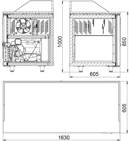 Стол холодильный (для пиццы) Polair TM3pizza_GC
