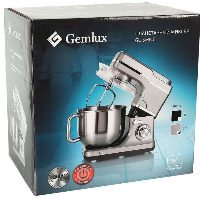 Миксер планетарный Gemlux GL-SM6.8GR