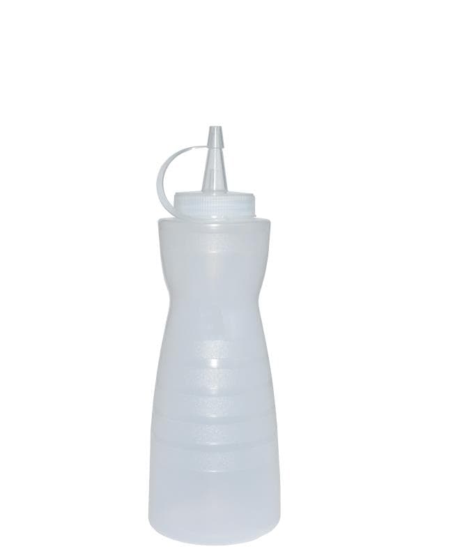 Емкость для соуса 375мл d=55мм h=215мм фигурная с крышкой прозрачная Мастергласс | 1747