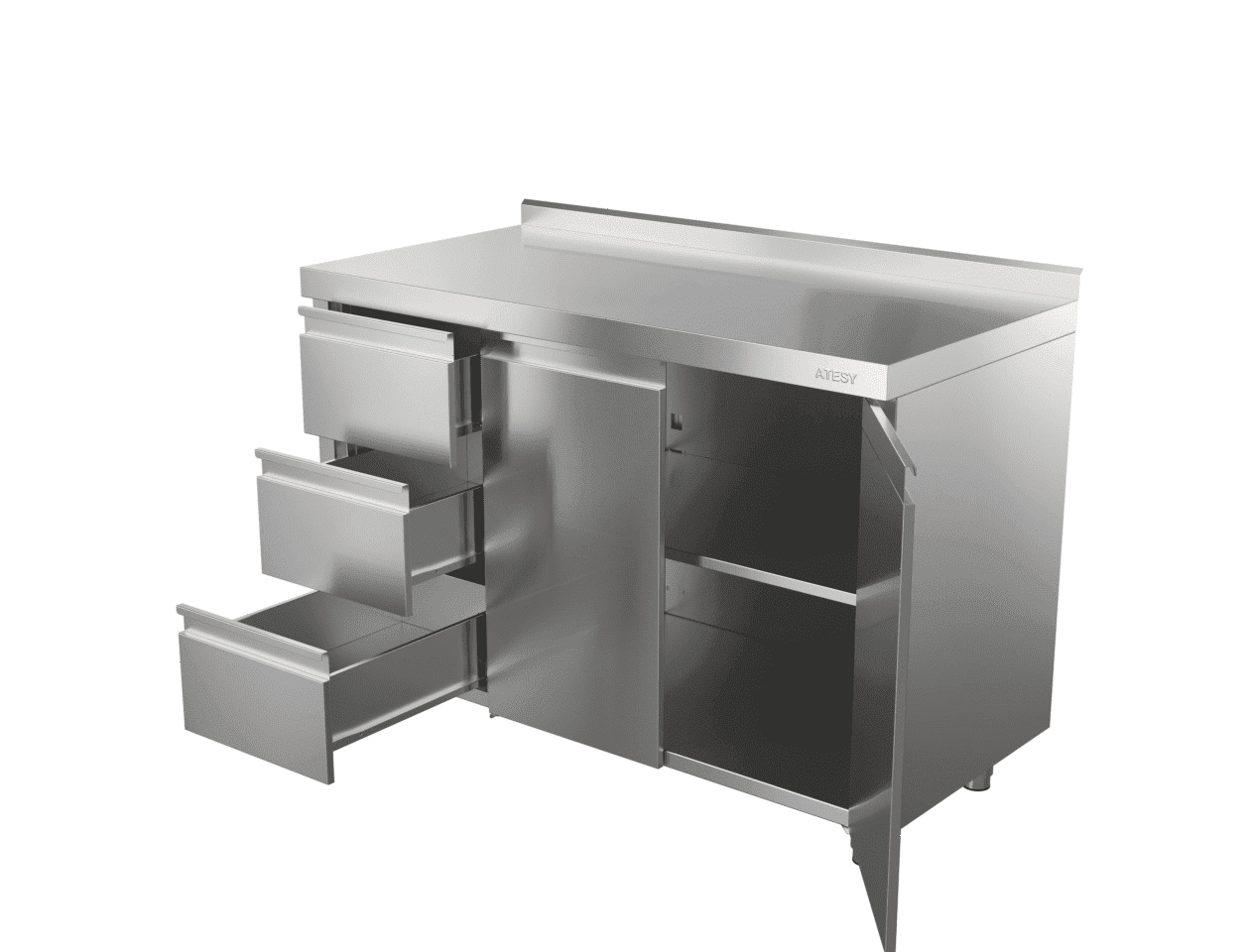 Стол-тумба с дверями Atesy СТ-С-1-1400.600-02-Р-3Л (СТ-3/1400/600 с ящиками)