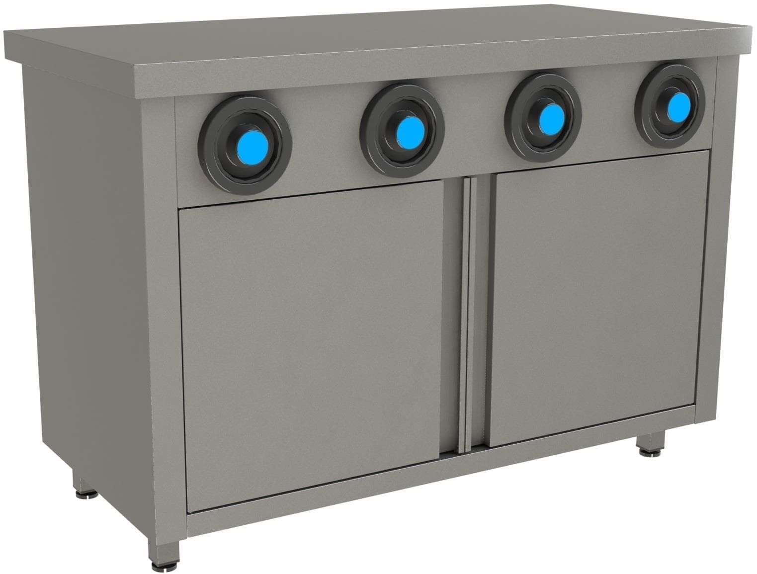 Стол-тумба с диспенсерами для стаканов Restoinox СПЗРД4-10/6-Б