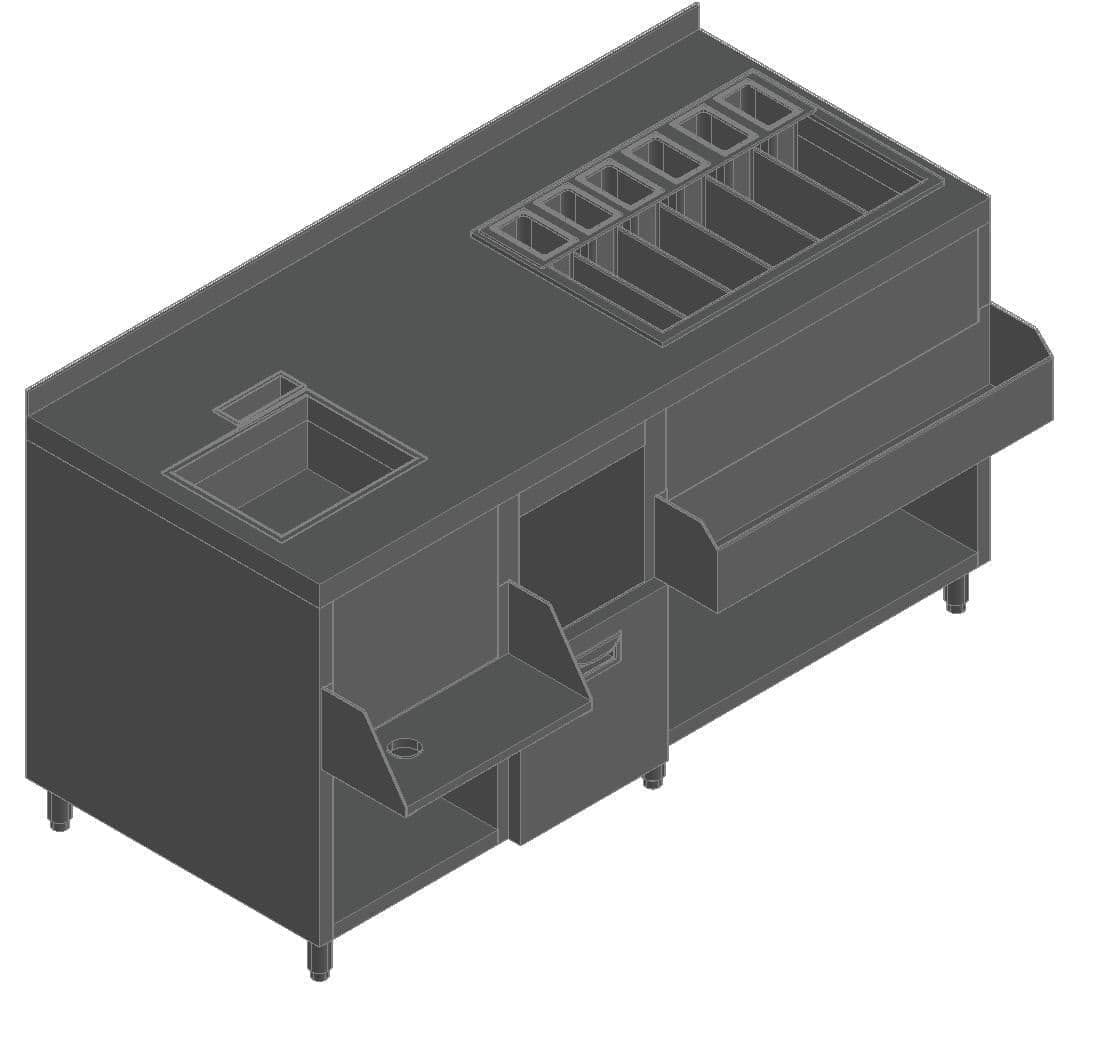 Коктейльная барная станция закрытая Hicold НБМКС-16/7БПК (без ящиков и вертушки)