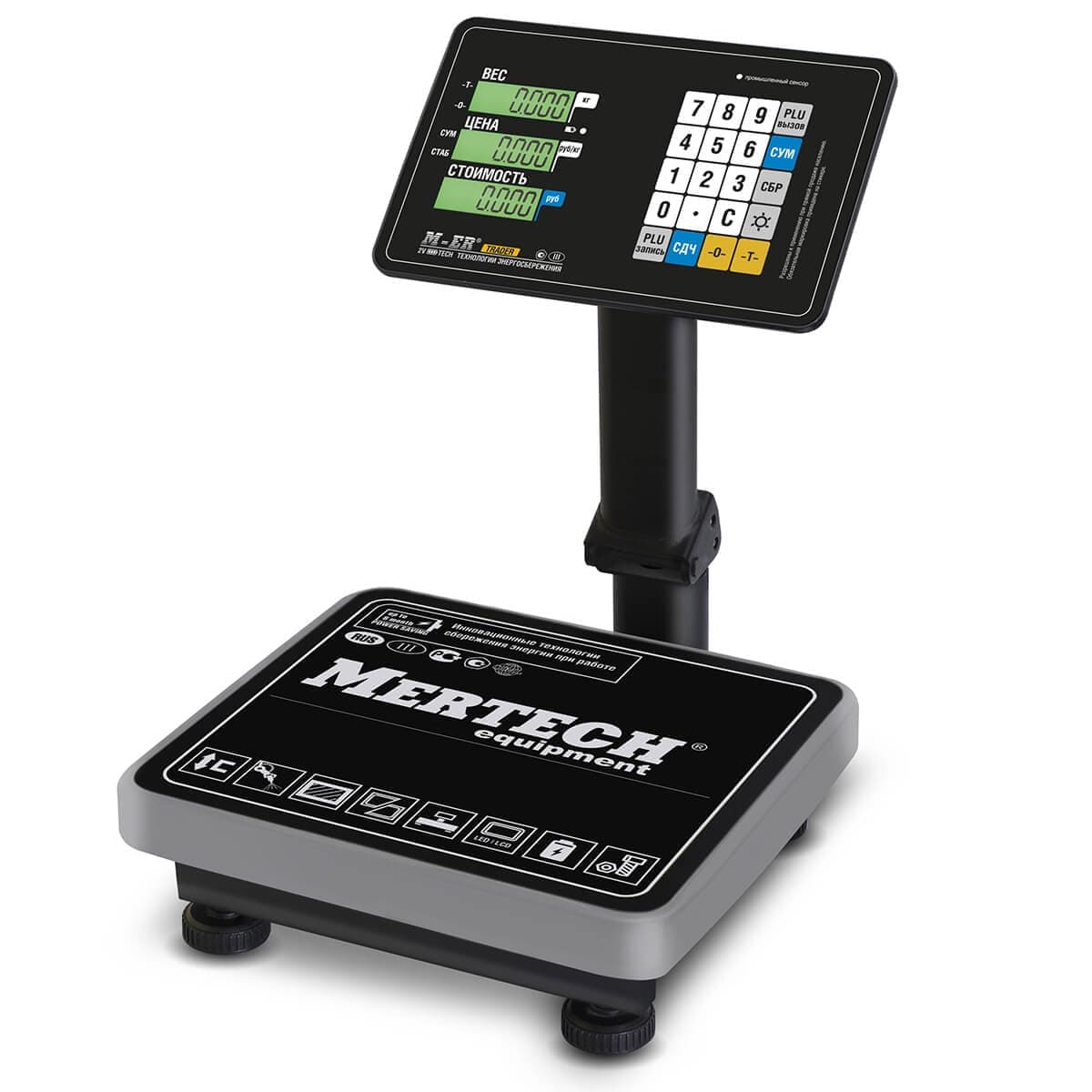 Весы торговые напольные M-ER 333 ACPU-60.20 расчет стоимости LCD