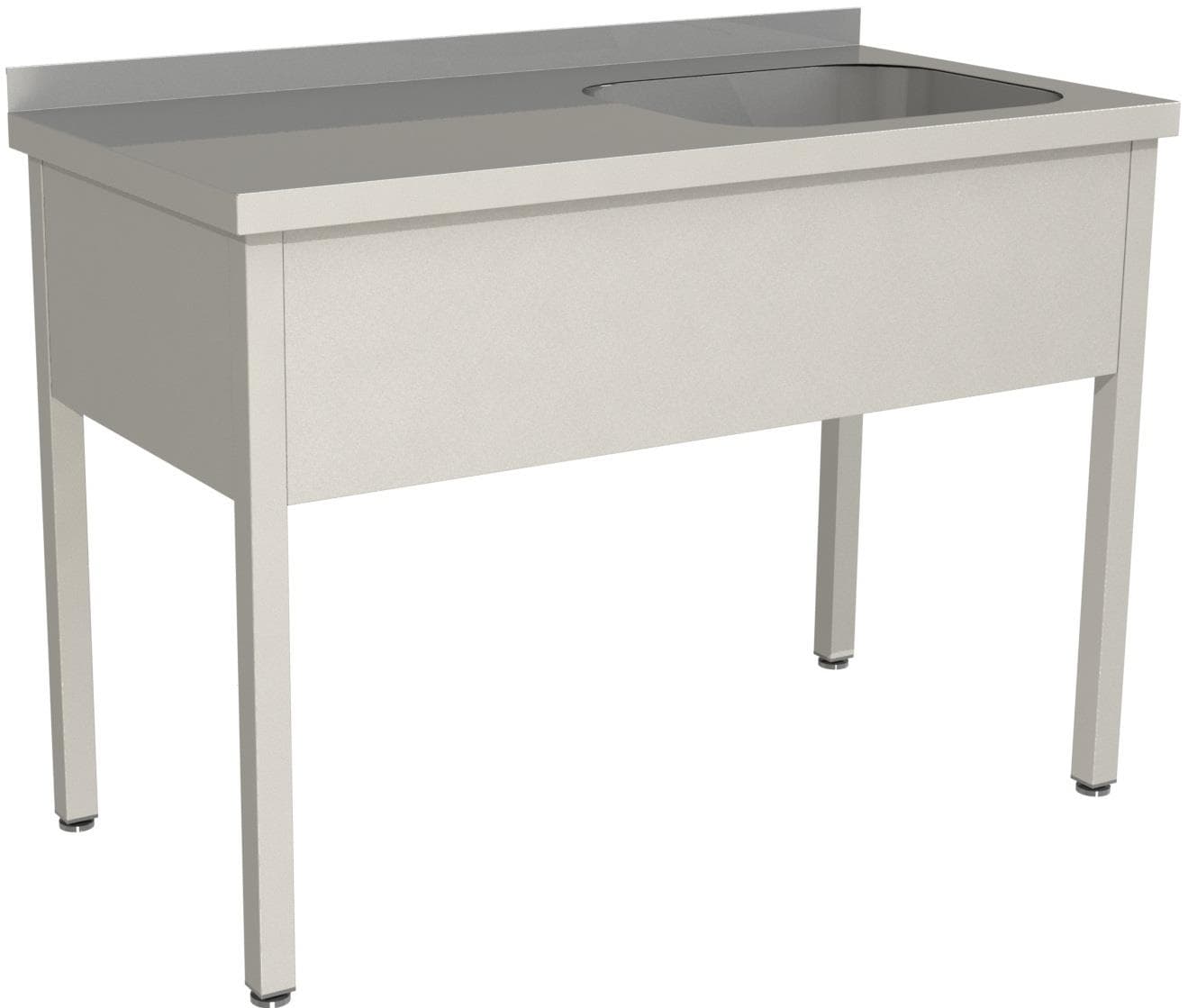 Стол с моечной ванной Restoinox ВМЦР/1-10/6-БП цельнотянутая с бортом