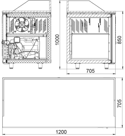 Стол холодильный (для пиццы) Polair TM2GNpizza‑GC