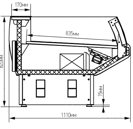 Витрина холодильная Марихолодмаш Парабель ВХСо-1,875 (без агрегата)