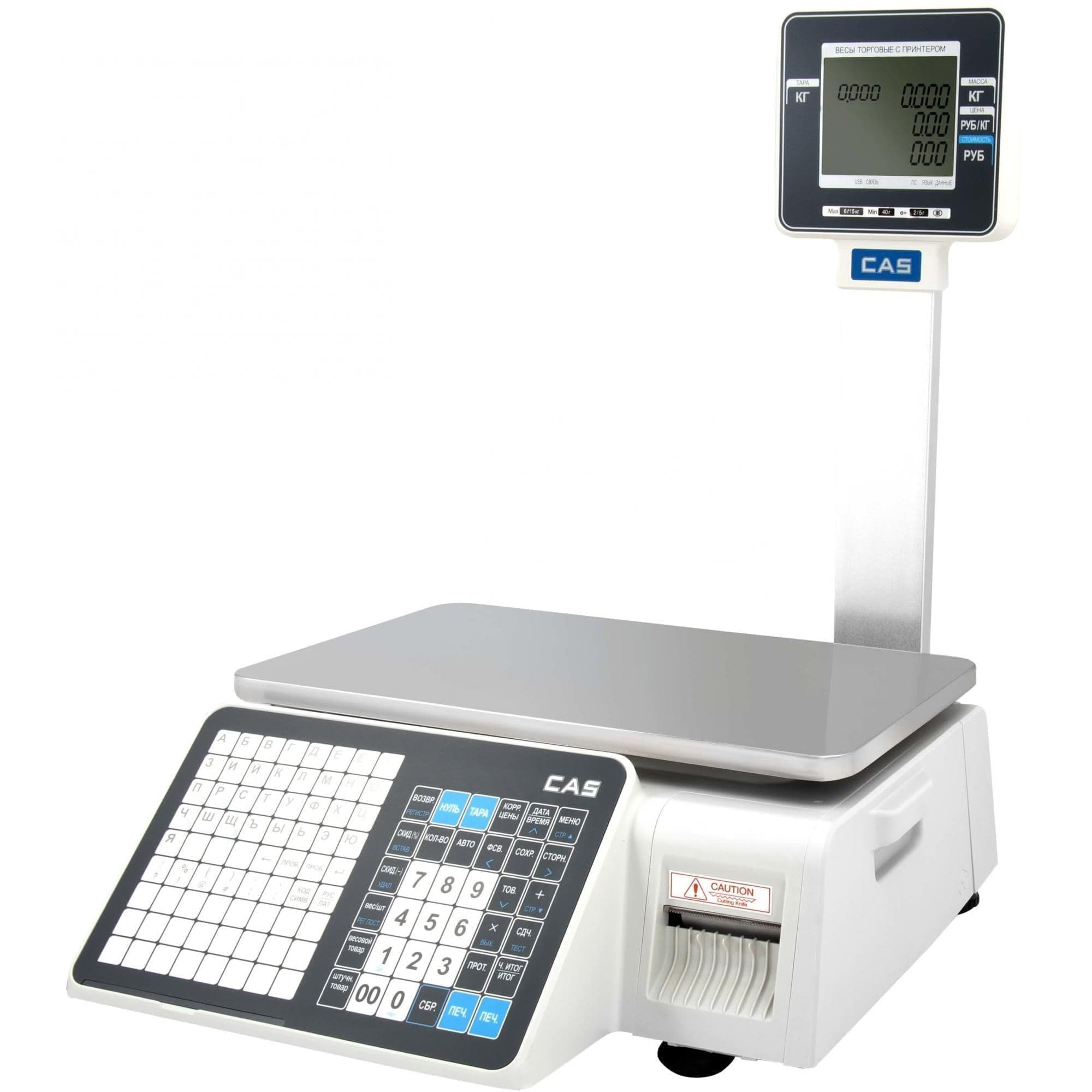 Весы торговые с печатью этикеток CAS CL3000J-30P