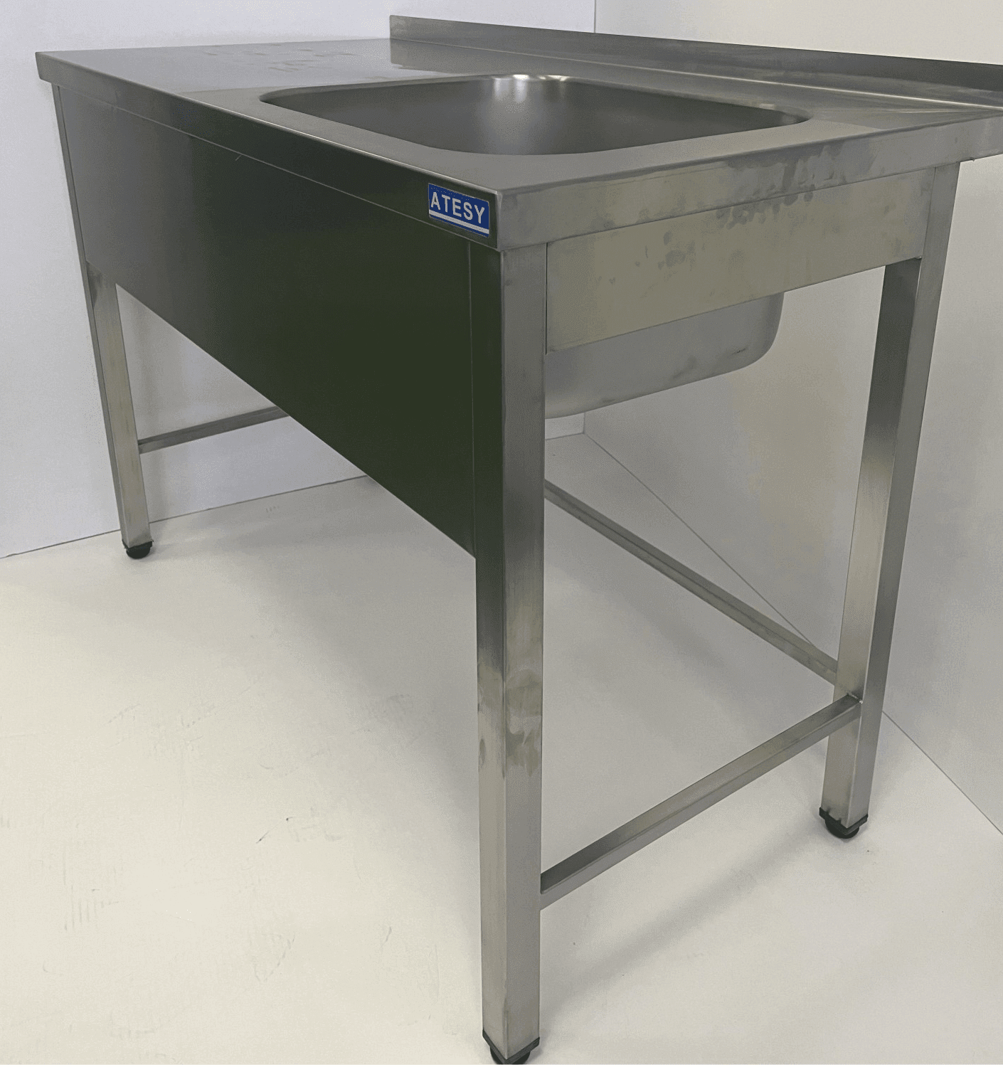 Стол с моечной ванной Atesy ВСМЦС-Л-1Л.500.400-1200.600-02-О (ВСМЦ-2/1200/600Н с правым столом)