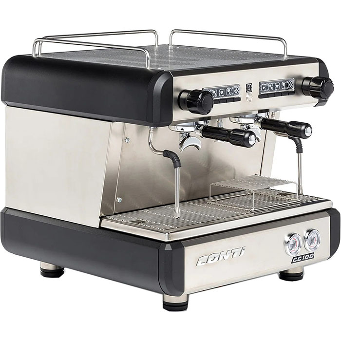 Кофемашина рожковая CONTI CC100 Compact TC 2Gr высокие группы, черная