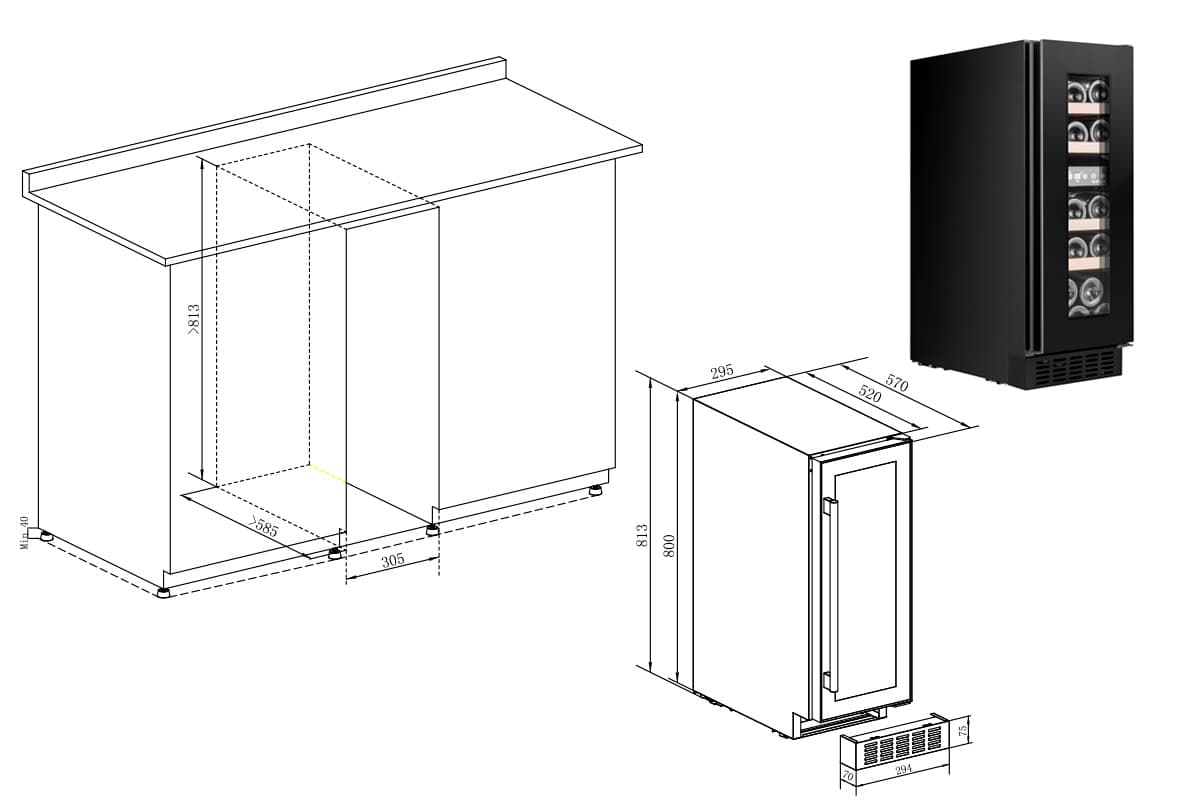 Шкаф винный Temptech OX30DRB