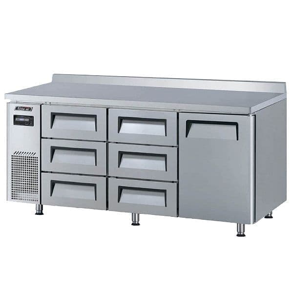 Стол холодильный Turbo Air KWR18-3D-6-600 с ящиками и бортом