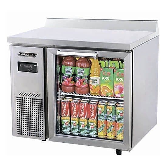 Стол холодильный Turbo Air KGWR9-1-600 со стеклянными дверями и бортом