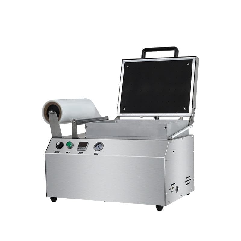 Скин-упаковочная машина на два лотка Hualian Machinery HLV-300VST NEW (глубина лотка 55 мм)