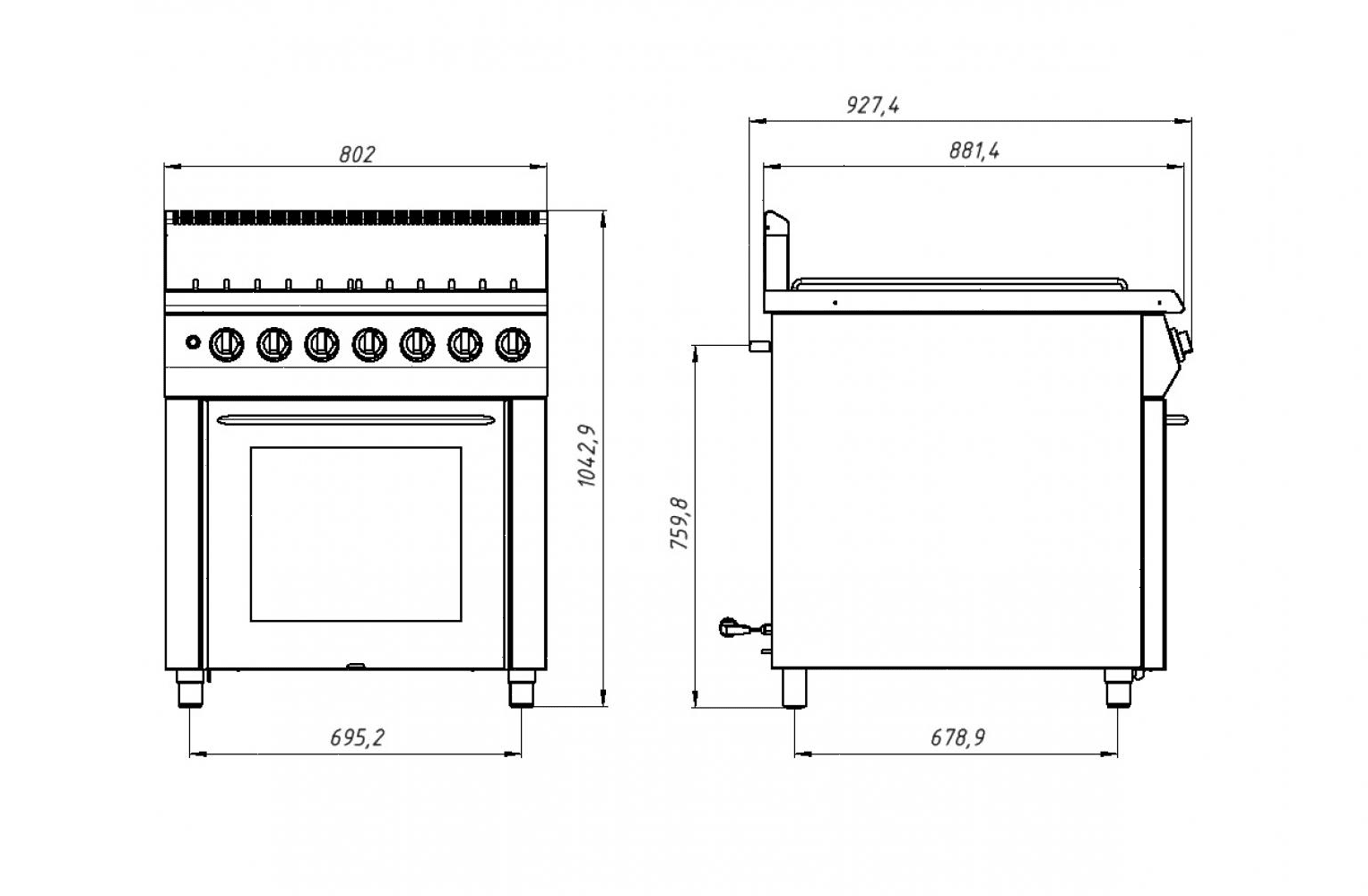 Плита газовая Grill Master Ф4ПДГ/900 50030