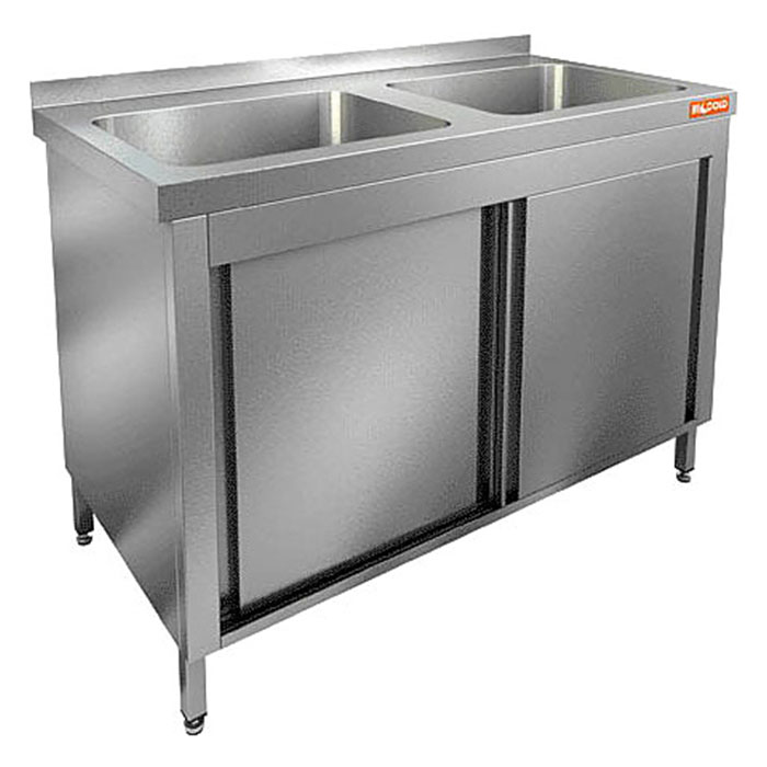 Стол с моечной ванной Hicold НСЗК2М-10/7Б двери-купе