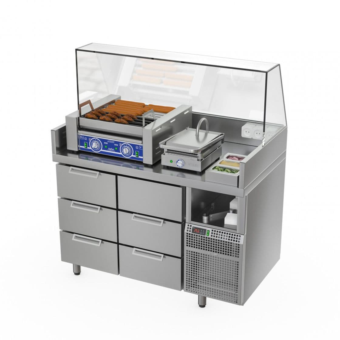 Станция для бургеров и хот-догов Atesy Бавария БХС-1235.700-02-1