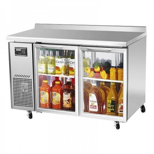 Стол холодильный Turbo Air KGWR12-2-700 со стеклянными дверями и бортом